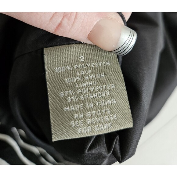 Taylor Black And Cobalt Cocktail Dress Size 2 Pockets And Belt - Picture 10 of 12